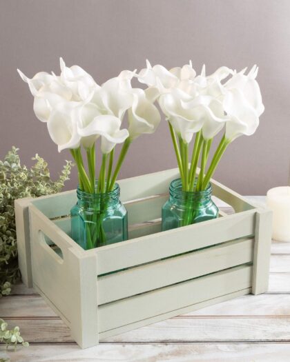 Pure Garden 24 Pc Set Artificial Calla-Lily with Stems, 13.4", Pure White, Pieces